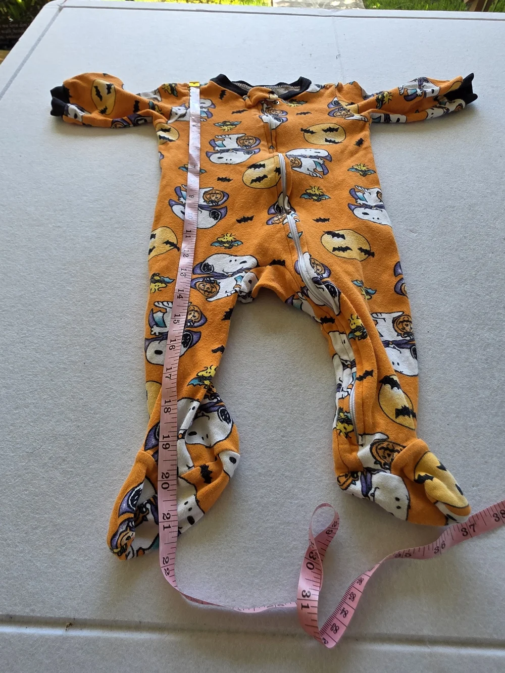 Peanuts Orange Snoopy Halloween Footed One-Piece